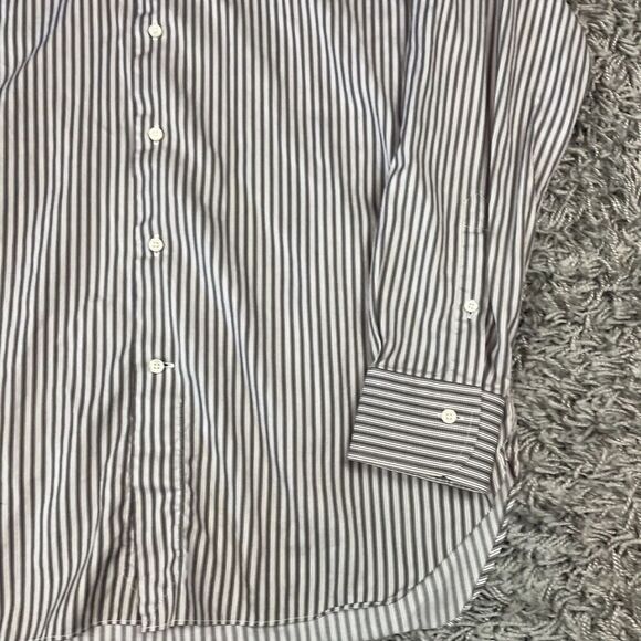 Ermenegildo Zegna Dress Shirt Mens 42 16.5 Striped Button Down Long Sleeve Logo - Picture 7 of 13